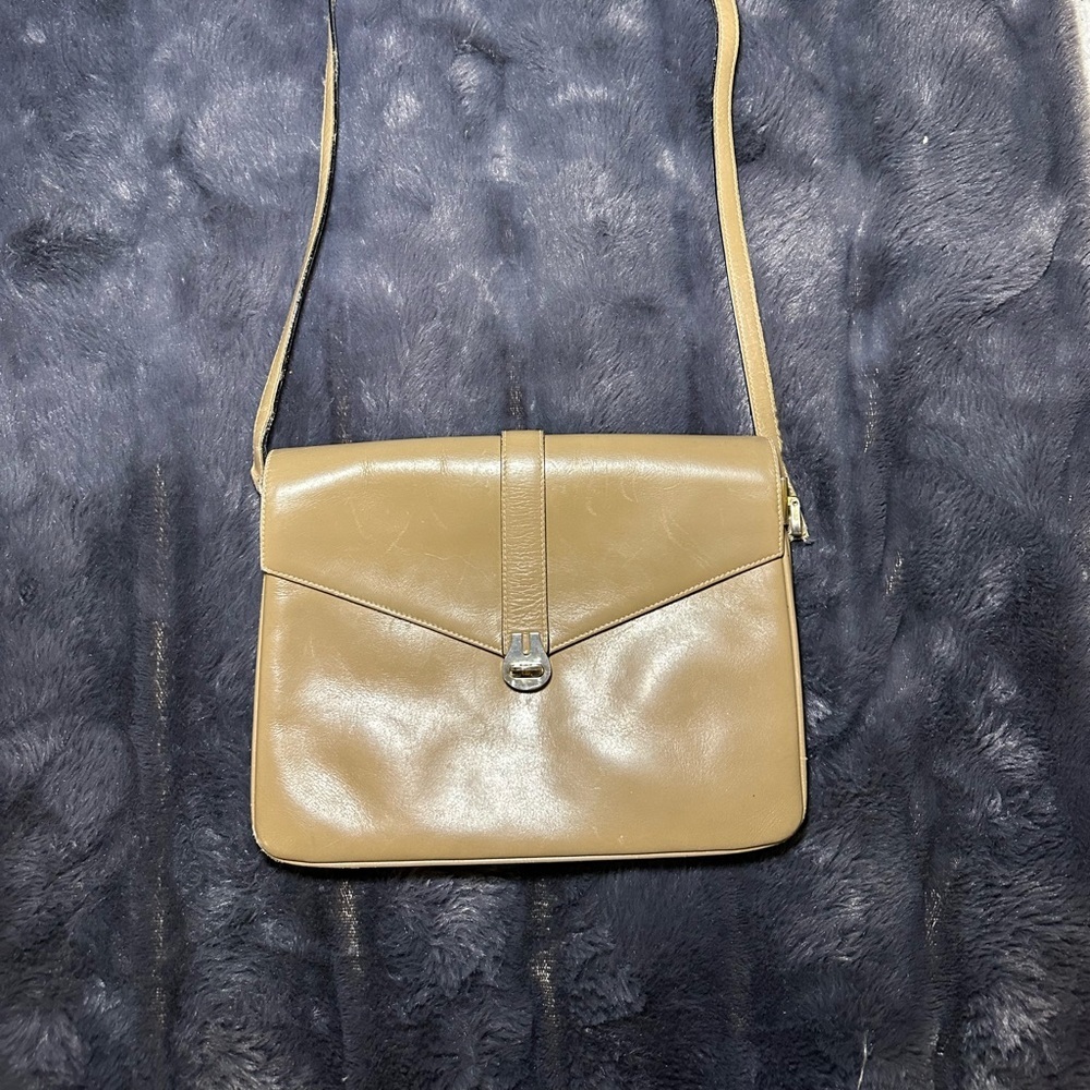 Ferragamo Tan Leather Crossbody Bag Vintage